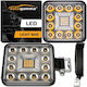 Προβολέας Εργασίας Τετράγωνος Mini 28 Led 9-40 Volt 90w 9000lm 6000k Lεdβαr-004 1 Τεμάχιο