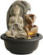Indoor Decorative Fountain Led Buddha Plastic Black Grey 16x20cm