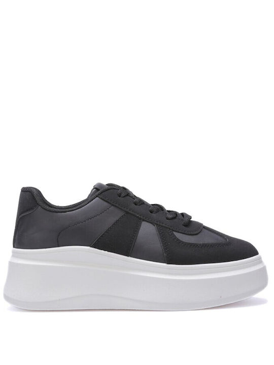 Γυναικεία Ανατομικά Flatforms Sneakers Μαύρα