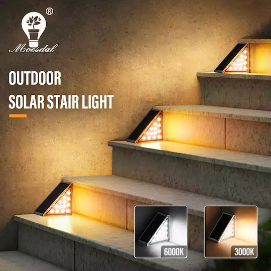 Set 2 Lămpi Solare 0.6W cu Alb Rece Lumină 6000K IP67