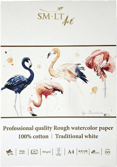 Smlt Art Professional Quality Rough Watercolor Paper Pad A4 300gsm 10 Sheets