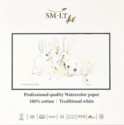 Smlt Art Aquarellblock in Profiqualität 28x28cm 100% Baumwolle 10 Blatt 400gsm