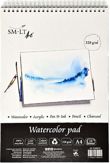 Smlt Art Watercolor Pad A4 320gsm 10 Sheets Spiral