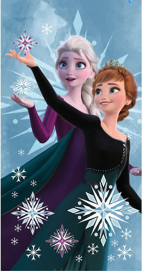 Kids' Velour Beach Towel Frozen Turquoise Disney Borea Cotton 70x140