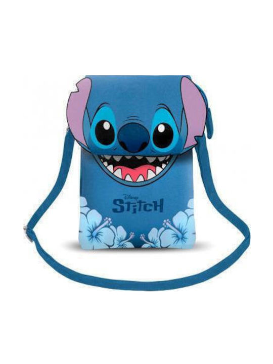 Karactermania Kinder Rucksack Umhängetasche Blau STICH - Kopfwundblume