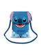 Karactermania Kinder Rucksack Umhängetasche Blau STICH - Kopfwundblume