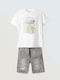 Kinder-Set mit Shorts Sommer 2Stück Weiß