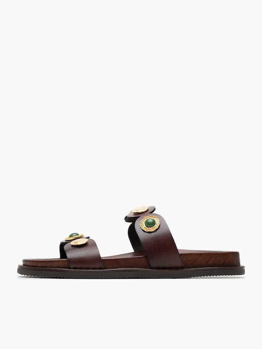 Sandale Casual Damă Din Piele Maro