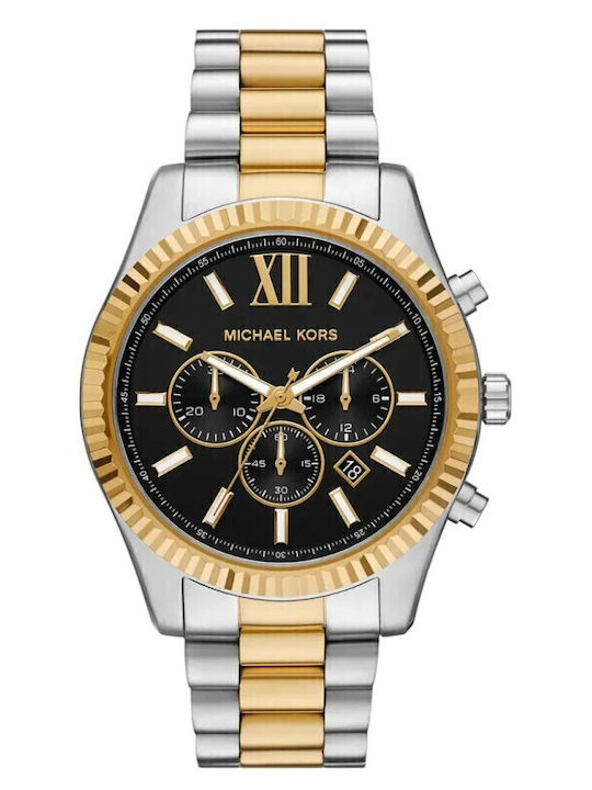 Michael Kors Lexington Ανδρικό Ρολόι Μπαταρίας με Χρυσό Μεταλλικό Μπρασελέ