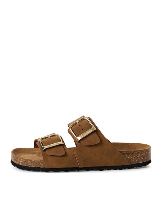 Tamaris Leder Flache Sandalen für Damen in Taba...