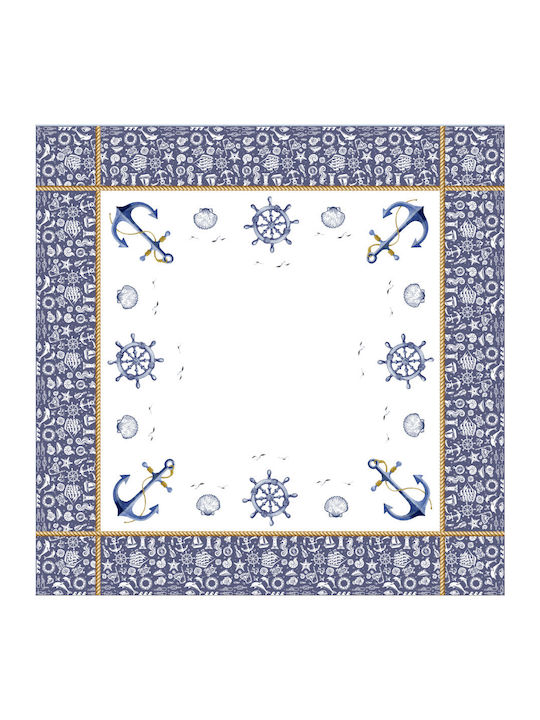 To megalo pazari Кариран Ленена с бродерия Бельо 90x90бр