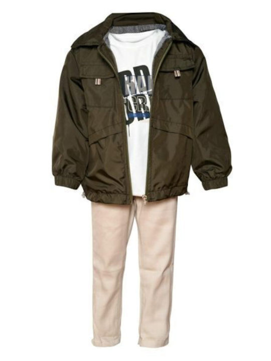 Kinder-Set mit Hose & Jacke Winter 3Stück Olive