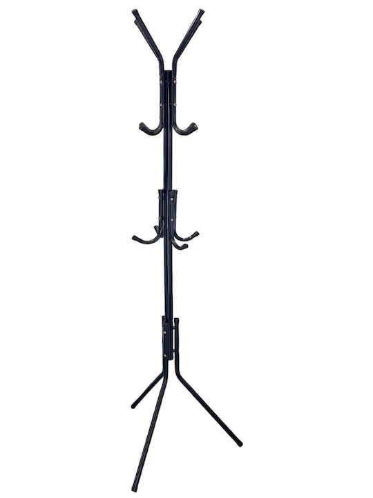 TnS Metallic Coat Rack Black 42x37x171cm