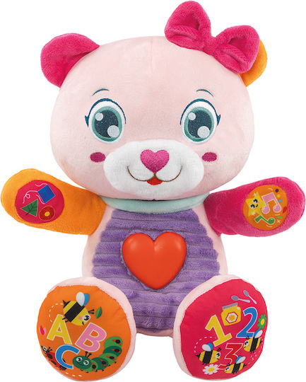 Baby Clementoni Nena The Teddy Bear Fabric Toy with Music and Sounds for 6+ Months Pink