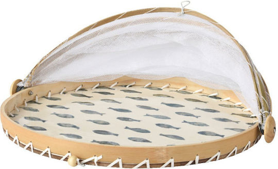 Kaemingk Bamboo Rund Serviertablett aus Bambus in Braun Farbe 37x37x14cm 1Stück