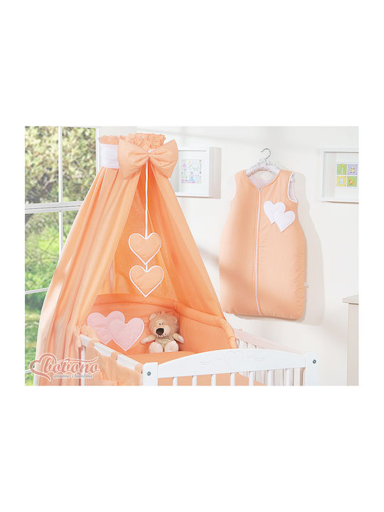 Bobono Mosquito Net Crib Tulle Orange Peach Heart