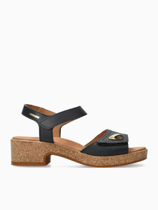 Anatomic Women's Leather Ankle Strap Platforms Blue