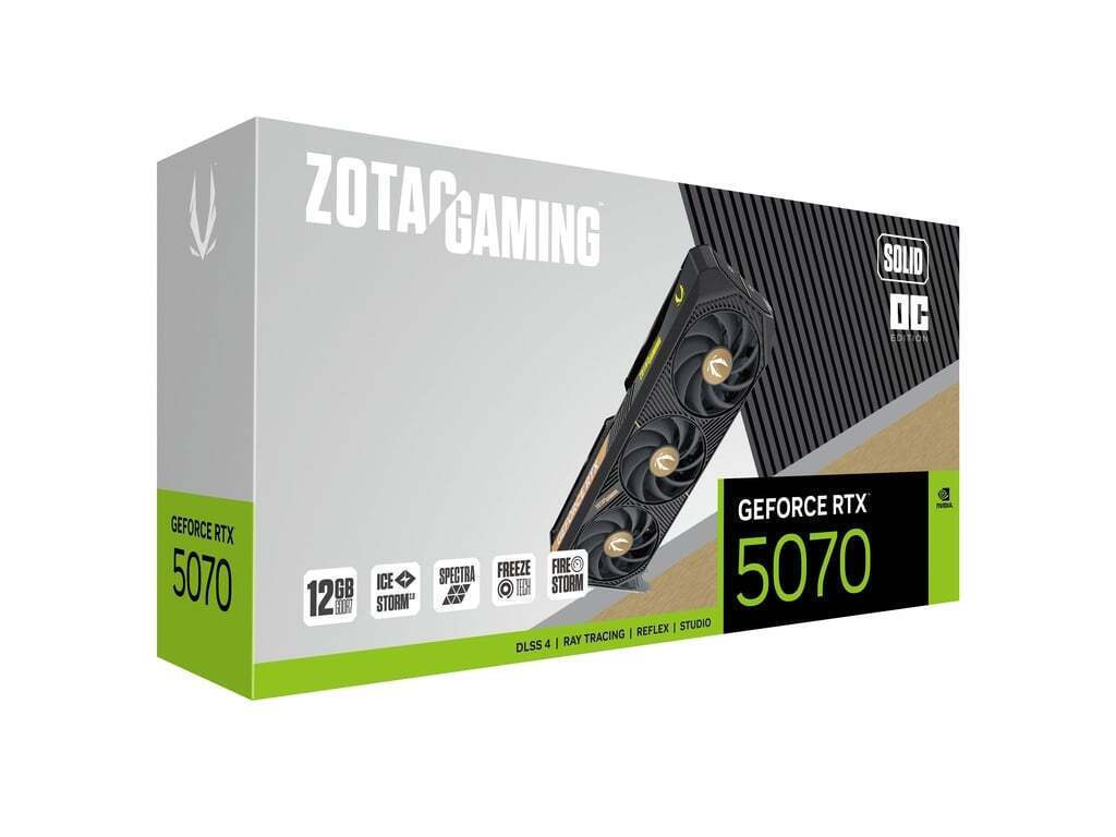 Zotac GeForce RTX 5070 12GB GDDR7 Solid OC Κάρτα Γραφικών