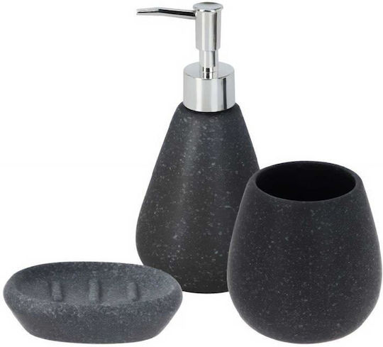 Next Next Ceramic Black Bathroom Accessory Set 3 Pieces