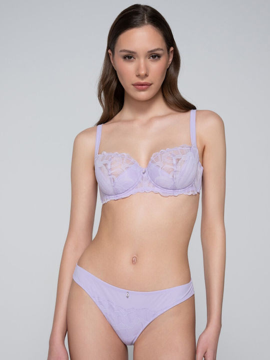 Luna Melody Women's String with Lace Lilac