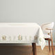 Easter Tablecloth 100% Cotton 140x320cm Club Cotton Yoyo Rabbits Flowers