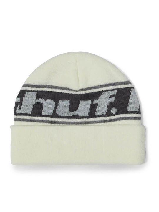 Continual Cuff Beanie Unisex Beanie Knitted in Beige color