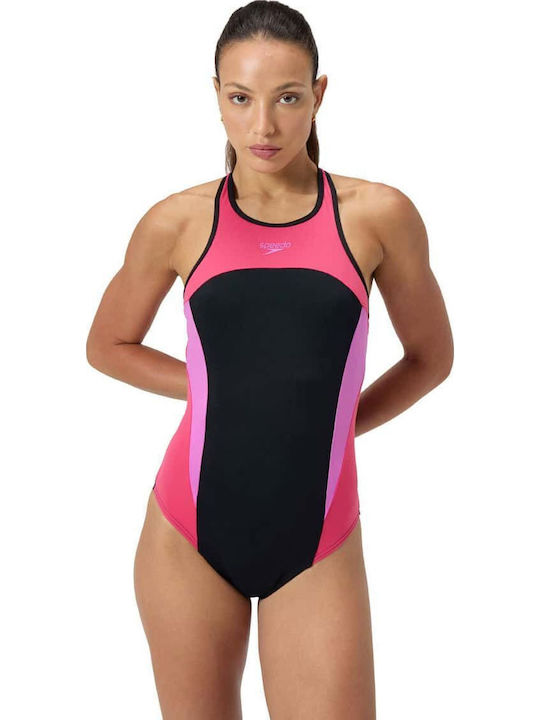 Speedo Спортен Бански Костюм Черен/Фуксия