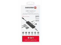 Swissten USB-C Docking Station με HDMI 4K PD Ethernet (44040203)