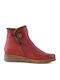 Leather Women's Ankle Boots Platform Burgundy