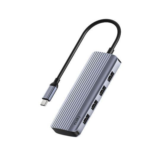 Cudy UH500 USB-C Докинг станция с HDMI 4K PD Етърнет Сив