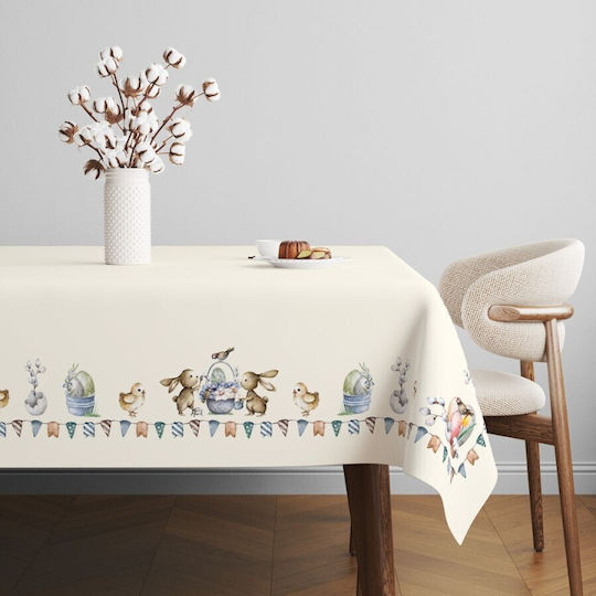 Easter Tablecloth 100% Cotton 140x320cm Club Cotton Feta