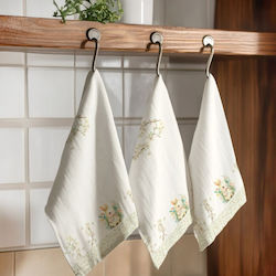 Prosop de bucătărie 45x65cm Paște 100% bumbac Yoyo Iepurași Flori