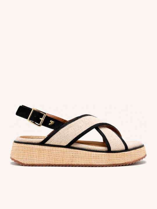 Sandale Casual Damă Flatforme Bej
