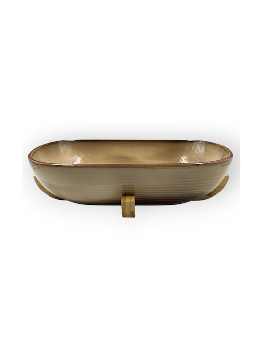 Karvounis Wooden Salad Bowl Brown 28.5x16.5cm