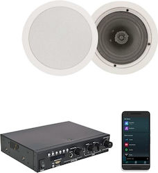 Adastra 2*CC6V+A200 Set with 2 Ceiling Speakers 6.5'' Power Amplifier PA 2 Channels Adastra 2*CC6V+A200 Set with 2 Ceiling Speakers 6.5'' Power Amplifier PA 2 Channels