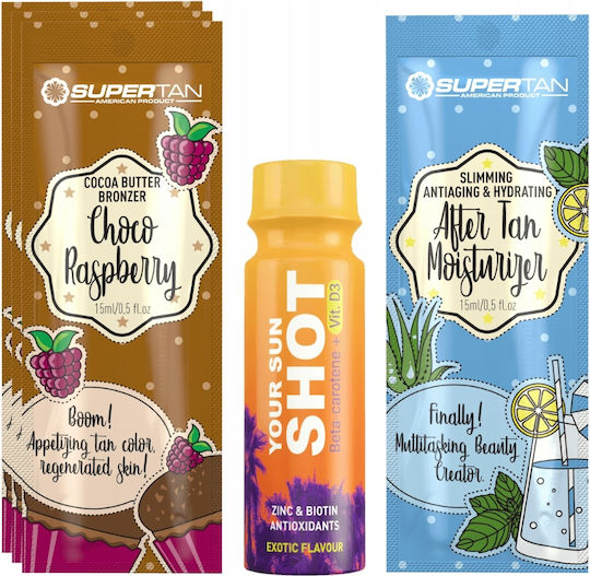 Supertan Choco Raspberry Strong After Tan Lotion Σώματος Dark 5τμχ