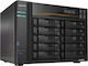 Asustor Lockerstor 10 Gen3 AS6810T NAS Tower με 10 θέσεις για M.2 και 4 θύρες Ethernet