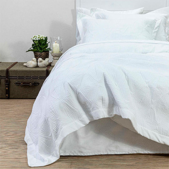 Borea Phaedra Set Coverlet Queen Size from Polyester White 220x240cm