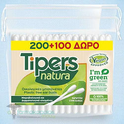 Tipers Natura Plastikfreie Ohrstäbchen Umweltfreundliche Wattestäbchen 300 Stück