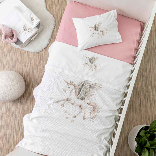 Borea Baby Sheets Set Crib Cotton White 120x160cm 3pcs