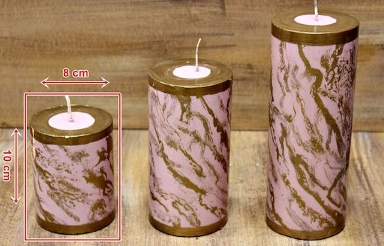 Candle Marble Pink-Gold 8x10 Candle Marble Pink-Gold 8x10