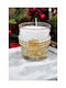 Scented Candle Glass Ø8.5 X 8.9 Cm Gel Decoration Gold Leaves