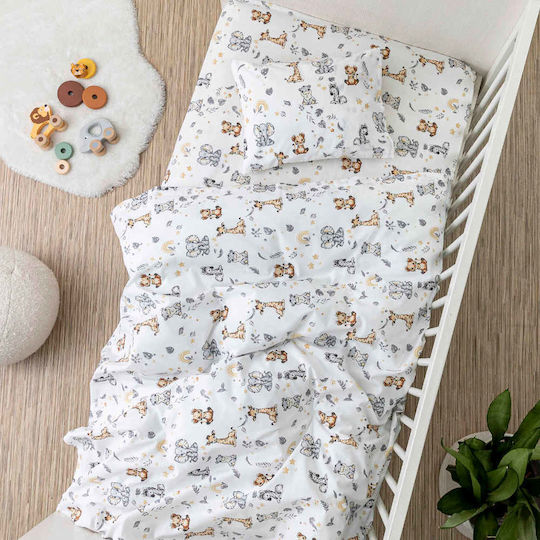 Borea Baby Sheets Set Crib Cotton Multicolored 120x160cm 3pcs