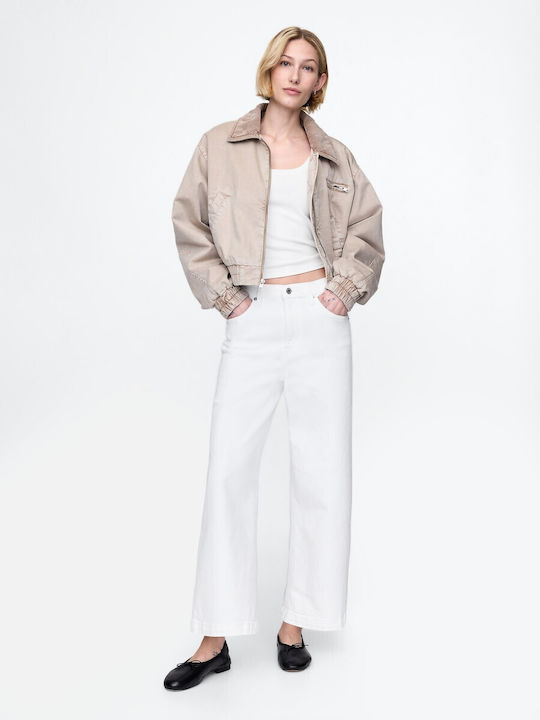 Hoch tailliert Damenjeans Optic White