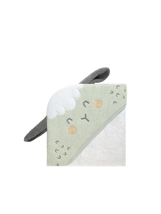 Kikka Boo Baby-Badetuch mit Kapuzen Sleepy Grüne 90x90cm