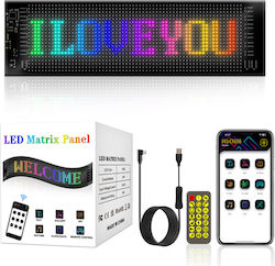 LED матричен панел RGB знак Flaglight Bluetooth програмируемо дистанционно управление смартфон приложение 20*64 пиксела IP65 10W 5V 348x102 мм
