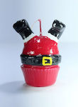 Gerakis Christmas Red Candle 9x8cm