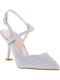Pumps mit Riemchen & hoher Absatz Silber