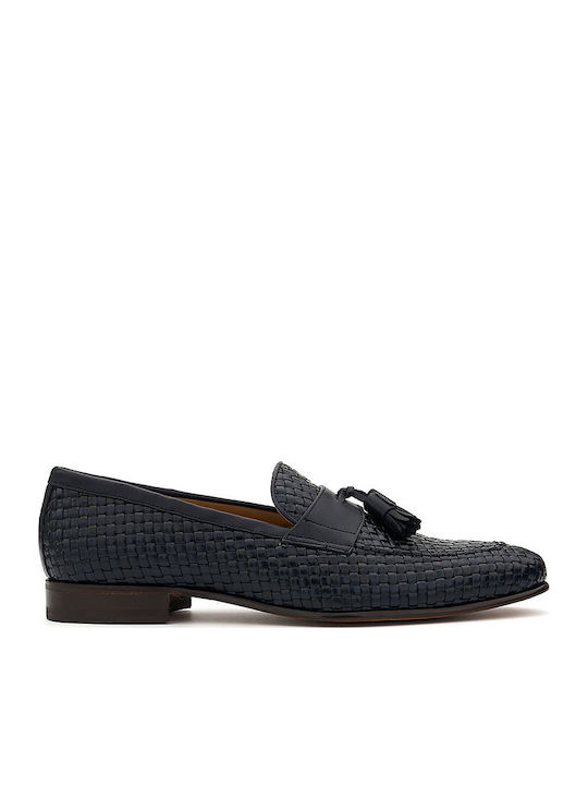 Leder Herren Mokassins in Blau Farbe