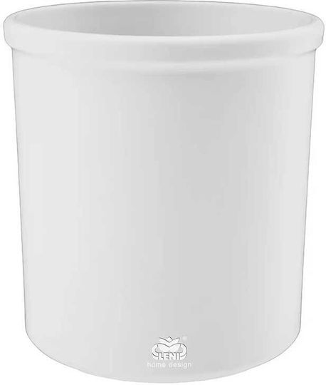 Leni Design Γλάστρα Πλαστική Signal White 12.5x12.5εκ.